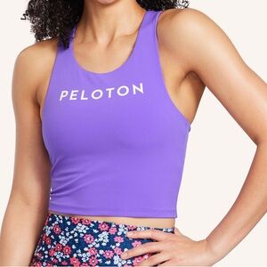Peloton Cadent Twist Back Crop Tank Purple Medium